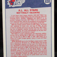 Don Mattingly Mark McGwire 1990 Fleer A.L. All-Stars Series Mint Card #638
