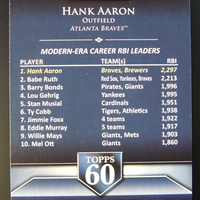 Hank Aaron 2011 Topps Topps 60 Series Mint Card #T60-58