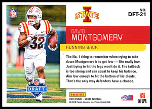 David Montgomery 2019 Score NFL Draft Series Mint Card #DFT-21