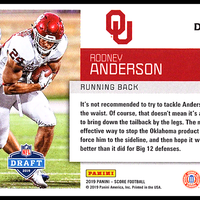 Rodney Anderson 2019 Score NFL Draft Series Mint Card #DFT-26