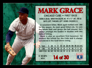 Mark Grace 1994 Post Cereal Series Mint Card #14