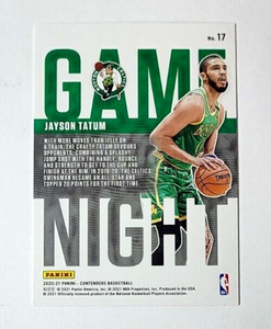 Jayson Tatum 2020 2021 Panini Contenders Game Night Red Series Mint Card #17