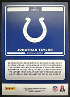 Jonathan Taylor 2022 Panini Donruss Production Line Foil Card #PRD-6
