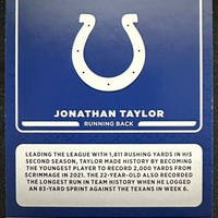 Jonathan Taylor 2022 Panini Donruss Production Line Foil Card #PRD-6