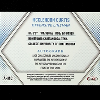 McClendon Curtis 2023 Sage Red Autograph Card #A-MC
