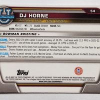 DJ Horne 2022 2023 Bowman University Chrome Pink Refractor Mint Rookie Card #54