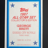 George Brett 1987 Topps All-Star Collector's Edition Mint Card #31