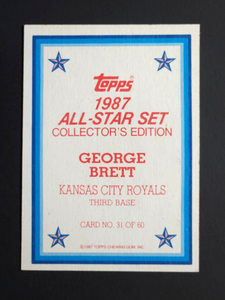 George Brett 1987 Topps All-Star Collector's Edition Mint Card #31