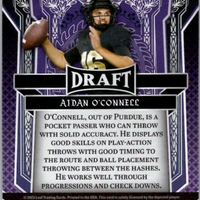 Aidan O'Connell 2023 Leaf Draft Quarterback Kings Purple Series Mint Rookie Card #87