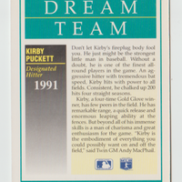 Kirby Puckett 1991 Score Dream Team Series Mint Card #891