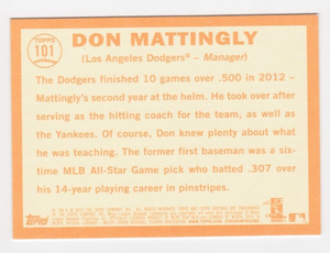 Don Mattingly 2013 Topps Heritage Series Mint Card #101