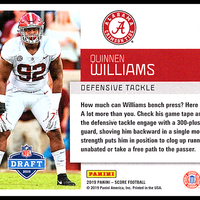 Quinnen Williams 2019 Score NFL Draft Series Mint Card #DFT-8