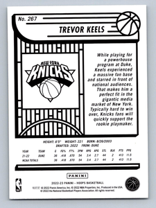 Trevor Keels 2022 2023 Panini Hoops Basketball Series Mint Rookie Card #267