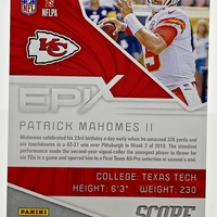 Patrick Mahomes II 2019 Score Epix Game Series Mint Card  #EG-3