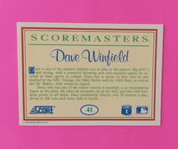 Dave Winfield 1990 Score Scoremasters Series Mint Card #41
