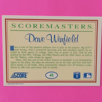 Dave Winfield 1990 Score Scoremasters Series Mint Card #41