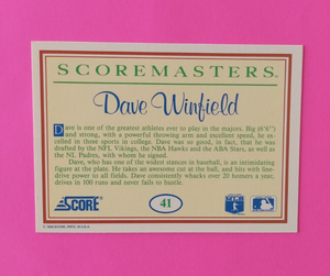 Dave Winfield 1990 Score Scoremasters Series Mint Card #41