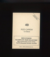 Rod Carew 1981 Topps Baseball Sticker #49
