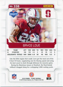 Bryce Love 2019 Score Scorecard Series Mint Rookie Card #338