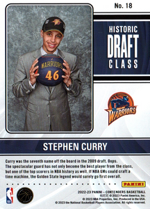 Stephen Curry 2022 2023 Panini Contenders Historic Draft Class Series Mint Card #18