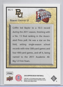 Robert Griffin III 2013 Upper Deck Football Heroes Series Mint Card #RG3-5