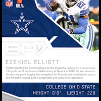 Ezekiel Elliott 2019 Score Epix Game Series Mint Card #EG-9