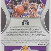 Rajon Rondo 2019 2020 Panini Prizm Series Mint Card #223