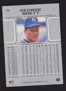 George Brett 1990 Leaf Series Mint Card #178