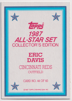 Eric Davis 1987 Topps All-Star Collector's Edition Mint Card #44
