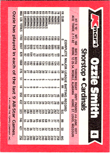 Ozzie Smith 1990 Topps Kmart Super Stars Series Mint Card #4