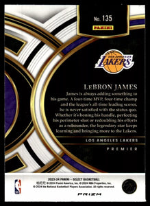 LeBron James 2023 2024 Panini Select Series Mint Card #135