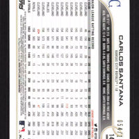 Carlos Santana 2022 Topps Chrome Aqua Mini-Diamond Refractor Series Mint Card #143 Only 199 Made