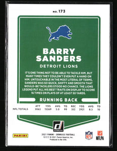 Barry Sanders 2021 Donruss Series Mint Card #173