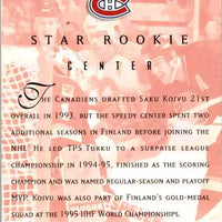 Saku Koivu 1995 1996 Upper Deck Star Rookie Series Mint Card #259