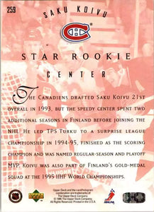 Saku Koivu 1995 1996 Upper Deck Star Rookie Series Mint Card #259