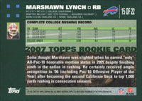 Marshawn Lynch 2007 Topps Turn Back The Clock Series Mint Card #15
