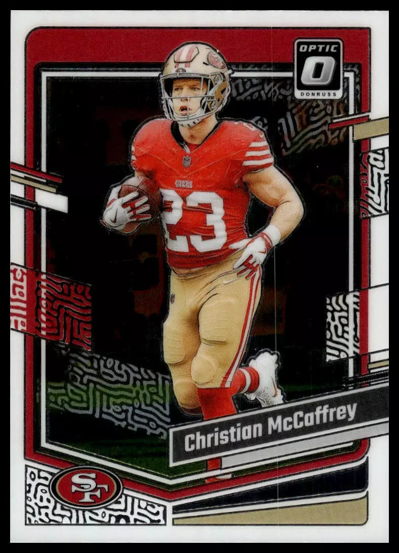 Christian McCaffrey 2023 Panini Donruss Optic Series Mint Card #169