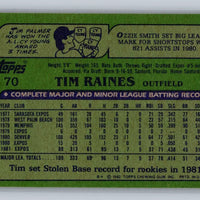 Tim Raines 1982 Topps Series Mint Card #70