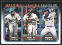 Luis Arraez/Ronald Acuna Jr./Freddie Freeman  2024 Topps National League Leaders Series Mint Card #206
