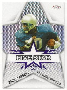 Barry Sanders 2024 SAGE Five Star Blue Series Mint Card #FS-3