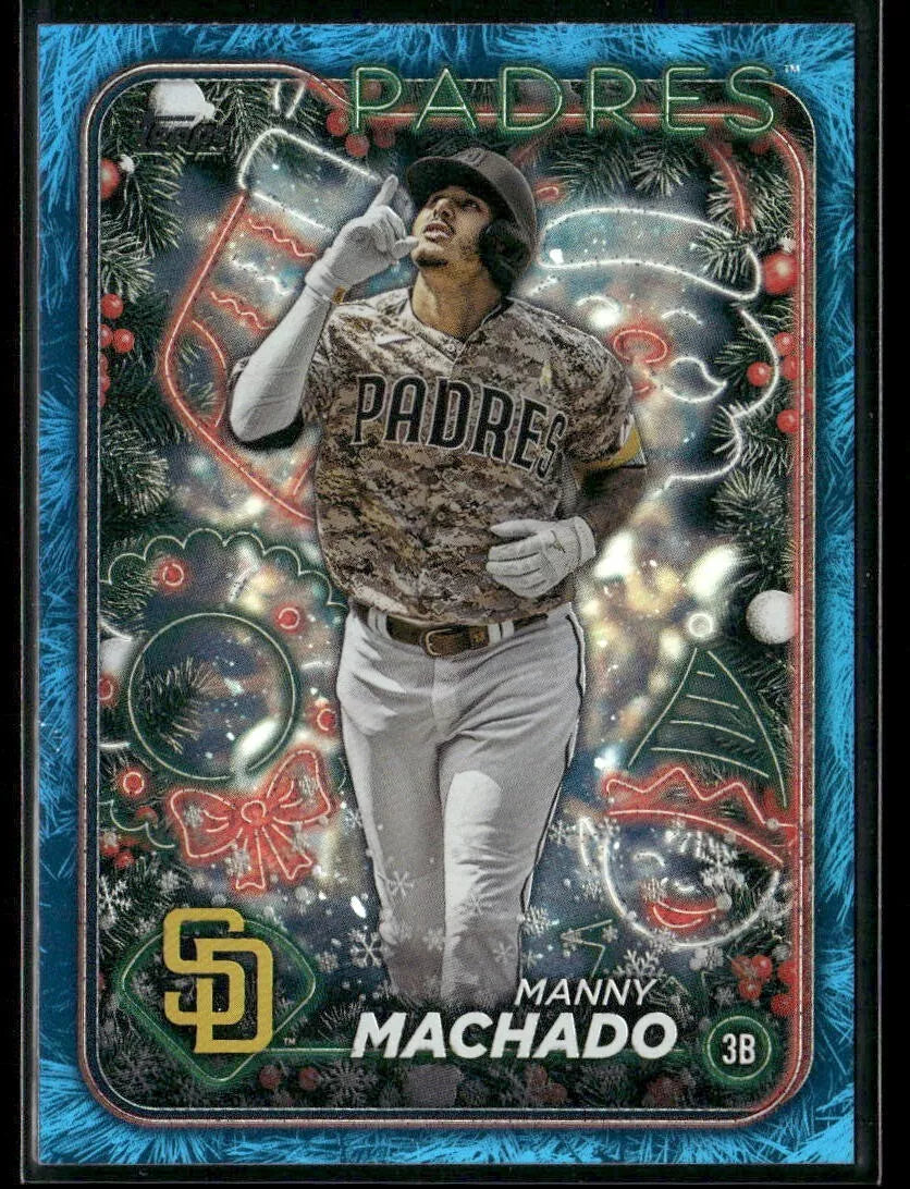 Manny Machado 2024 Topps Holiday Blue Metallic Series Mint Card  #H98