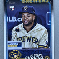 Jackson Chourio 2024 Topps Factory Set Variation Series Mint Rookie Card #698