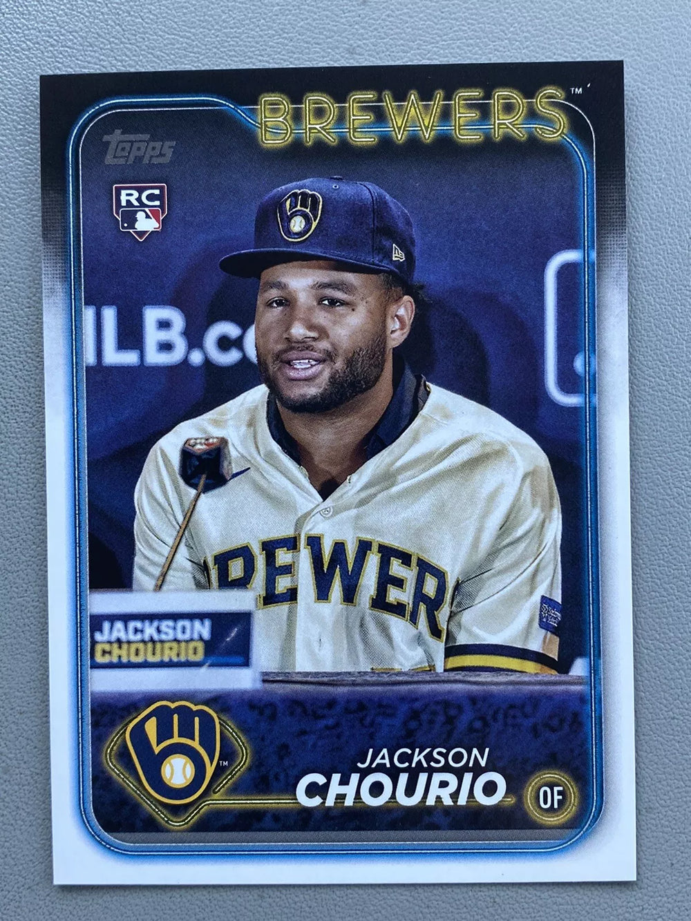 Jackson Chourio 2024 Topps Factory Set Variation Series Mint Rookie Card #698
