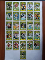 1986 Topps Football 1000 Yard Club Complete Insert Set with Payton/Largent/Dickerson/Dorsett/Monk
