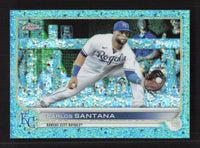 Carlos Santana 2022 Topps Chrome Aqua Mini-Diamond Refractor Series Mint Card #143 Only 199 Made
