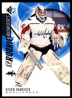 Vitek Vanecek 2020 2021 SP Rookie Authentic Series Card #138
