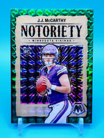 J.J. McCarthy 2024 Panini Mosaic Green Prizm Notoriety Series Mint Card #21
