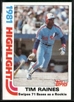 Tim Raines 1982 Topps Highlight Series Mint Card #3
