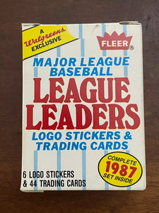 1987 Fleer Walgreens Baseball League Leaders 44 Card Boxed Set