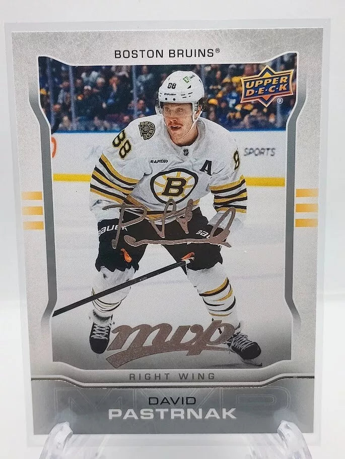 David Pastrnak 2024 2025 Upper Deck MVP Silver Script Mint Card #MR9